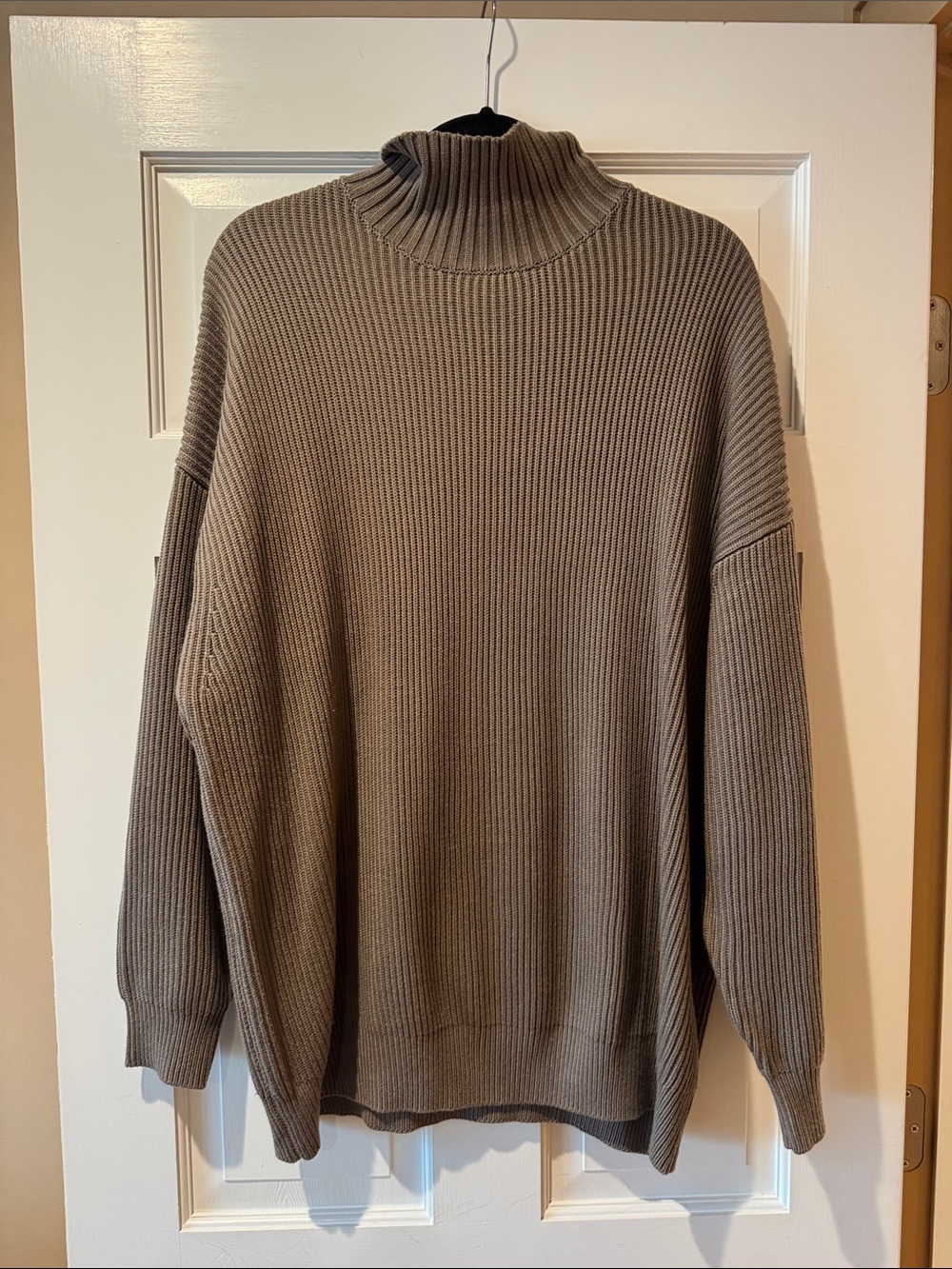 Zara Ribbed Turtleneck Sweater - Taupe